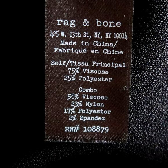 Rag & Bone Isla Black Knit Long Sleeve Fit & Flare Scoop Neck Mini Dress Medium - Picture 12 of 16